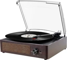 Vinyl Record Player Turntable with Built-in Bluetooth Receiver 2 Stereo Speaker