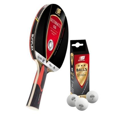 Sunflex  Tischtennisschläger - Ultimate C55 + 3x SX+ Tischtennisbälle TT Set