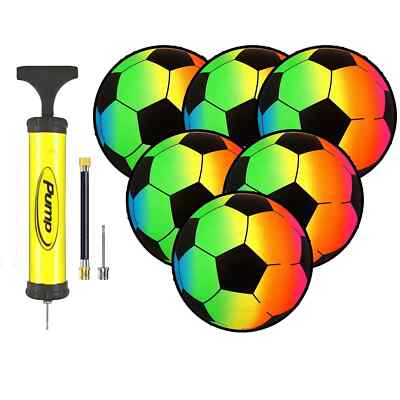6X aufblasbarer Kunststoff Fußball PVC Training (entleert) leichter Partyball