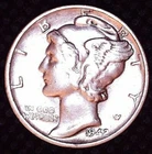 1942-P Mercury Silver Dime (10)C Philadelphia Mint #846