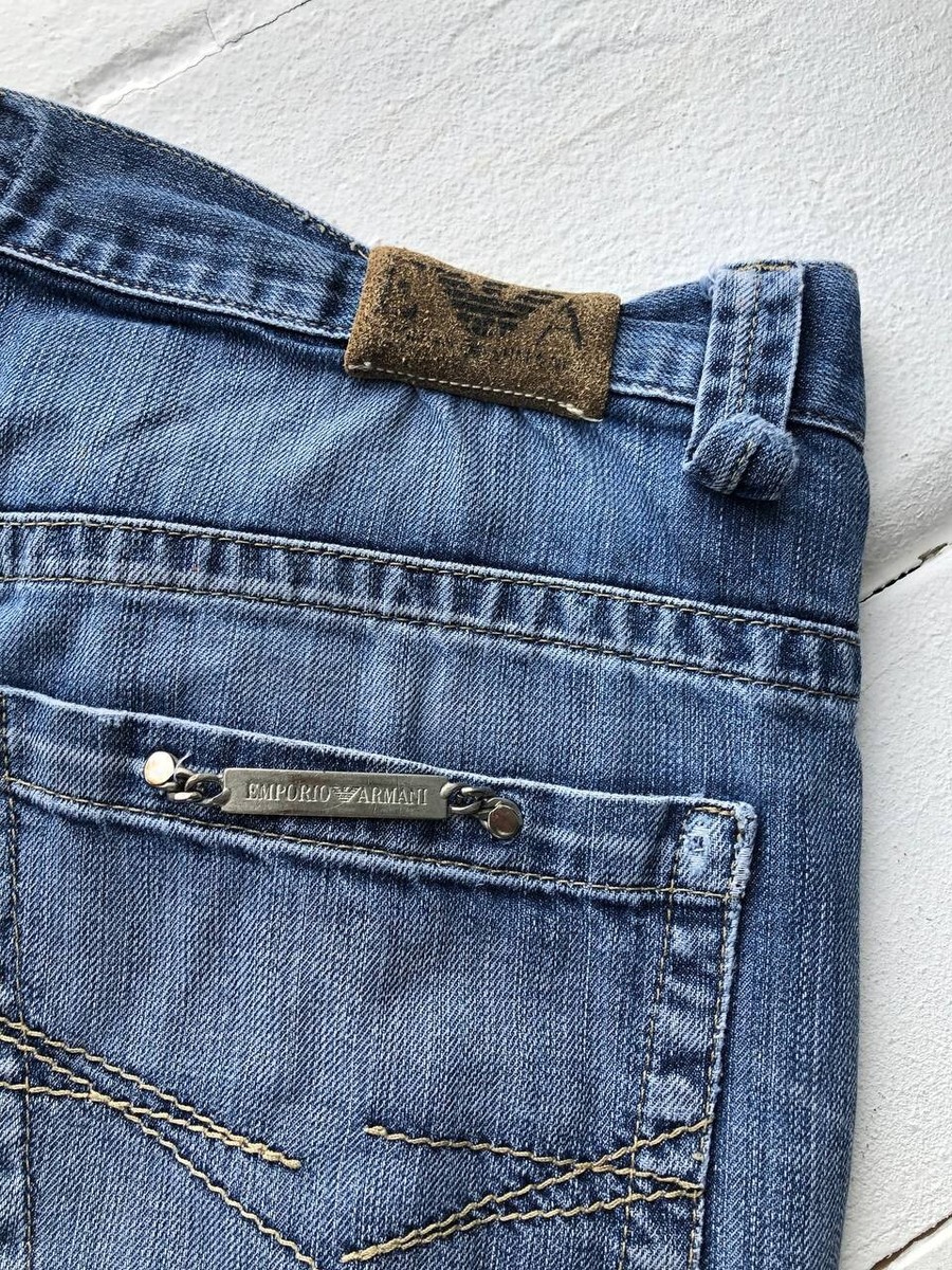 90s Armani Jeans Emporio Baggy Pocket Blue Designer Distressed