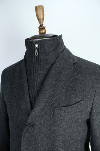 SUITSUPPLY Grey Flannel WOOL & CASHMERE Overcoat Jacket 50IT 40US/UK - Picture 7 of 15