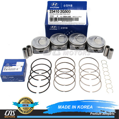 GENUINE Engine Piston w/ Rings for 11-13 HYUNDAI SONATA OPTIMA SORENTO 2.4L     
