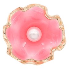 Plated Flower Pearl 2 Jewelry Snap