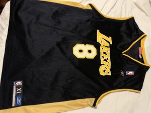vtg 90s NBA LA LAKERS Kobe Bryant #8 REEBOK Black Gold Basketball ... vtg 90s NBA LA LAKERS Kobe Bryant #8 REEBOK Black Gold Basketball ...