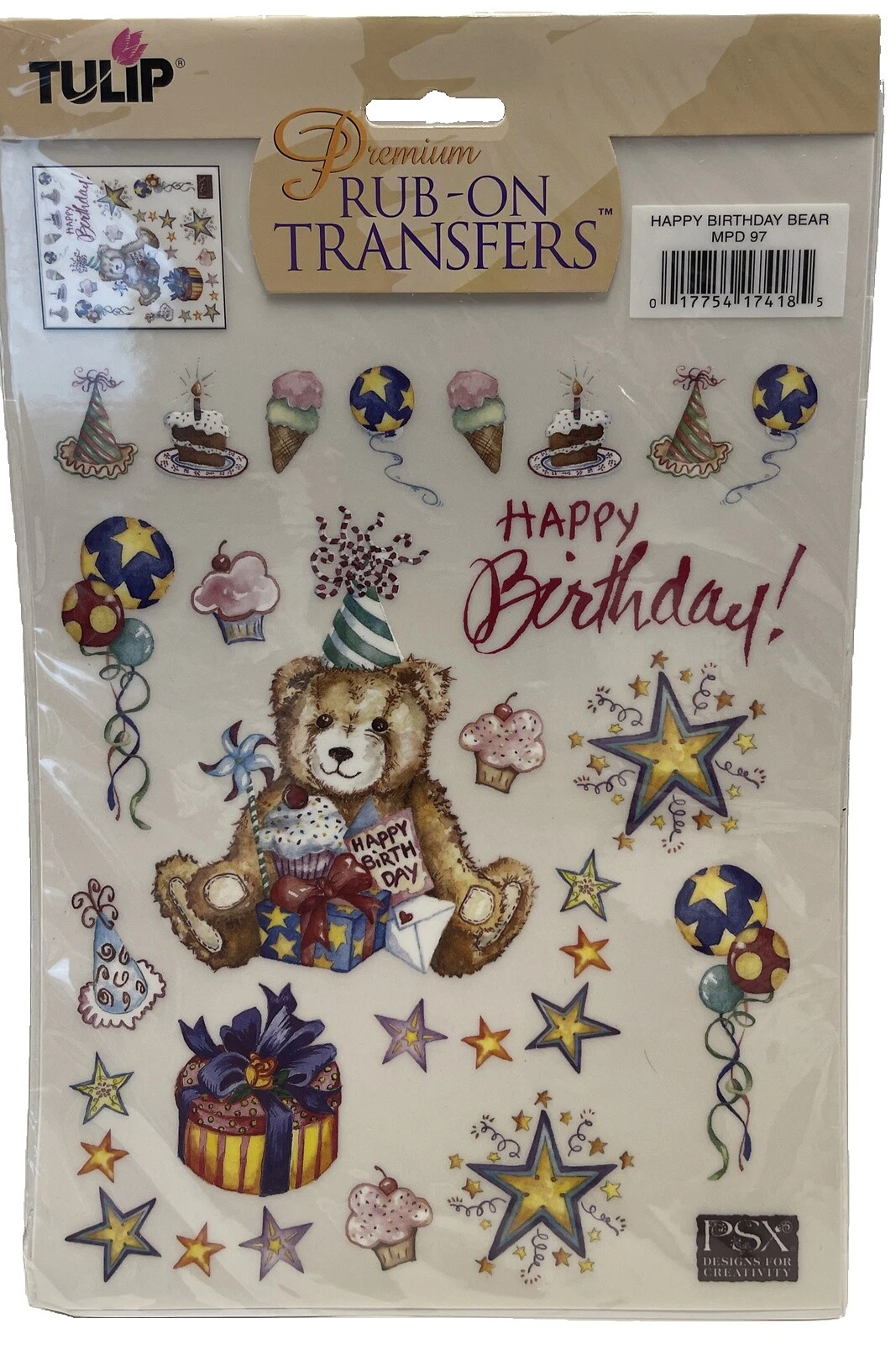 Cumpleaños Cardmaking & Scrapbooking Rub-On Transfers