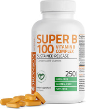 Super B 100 Vitamin B Complex Sustained Release, B1 B2 B3 B6 B9 B12, Tablets