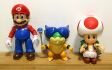 Nintendo Mario Ludwig Toad Figure Lot Of 3 Super Mario Bros Poseable Movie