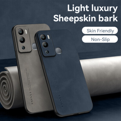 For Infinix Hot 12i, Luxury Shockproof Business Retro Leather TPU Case Cover