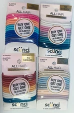120 Scunci Multicolor Medium Hold Elastics (4 - 30 packs)