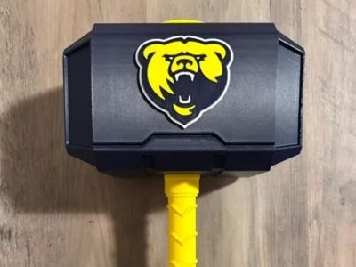 College Franklin College Grizzlies themed Mjolnir Thor's Hammer