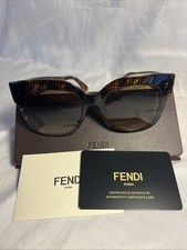 Fendi Brown  Black Havana Sunglasses,  Modern Cat Eye  FF 0359/G/S Excellent