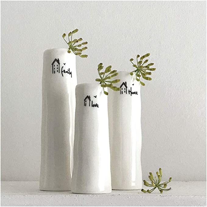 East of India Trio Of Bud Vases - Home, Family, Love