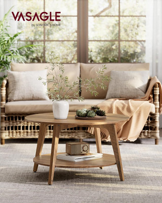 VASAGLE MAEZO Collection - Round Coffee Table 2-Tier Center FREE DELIVERY!