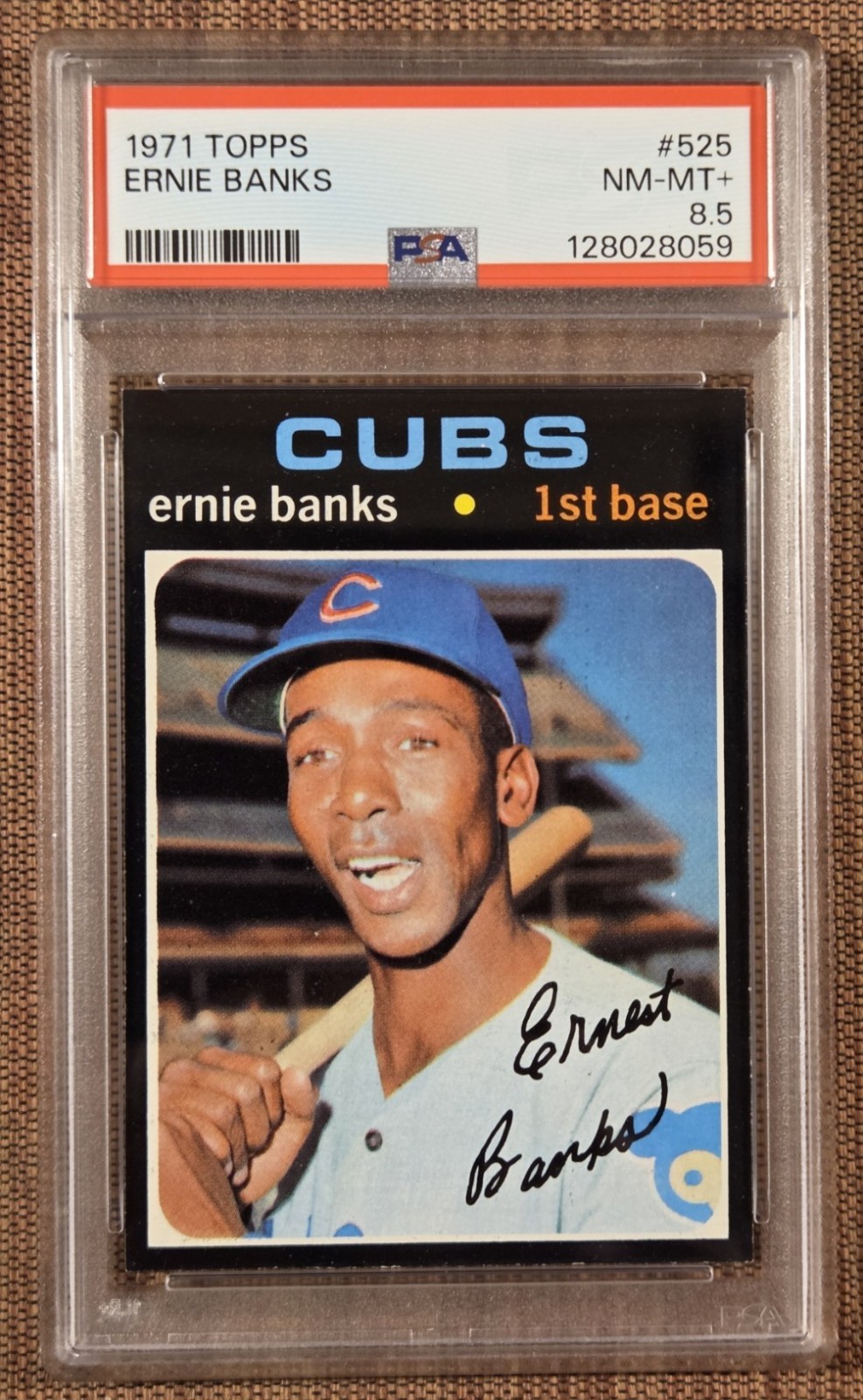 1971 Topps #525 Ernie Banks Chicago Cubs High Grade Baseball Card PSA 8.5