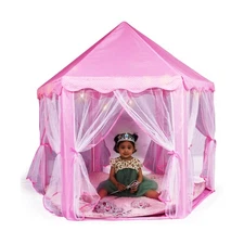 Princess Castle Play Tent for Girls - Large 55'' x 53'' Playhouse w... Fast Ship