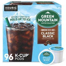 Green Mountain Coffee Roasters Brew Over Ice Classic Black, K-Cups, 96 Count