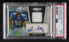 2010 Topps Unrivaled Relics Black 28/50 Ndamukong Suh PSA 8 Patch Auto 0rd2