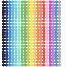 6720 PCS Small Dot Stickers Round Color Coding Labels 6.35mm, Multi 