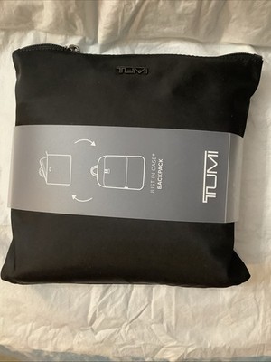 a TUMI Voyageur Just In Case Backpack Black/Gunmetal Packable Travel