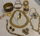 Vintage Goldtone Jewelry Lot . Mid -Century - Trifari. See Photos !