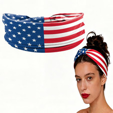 4th of July Headbands for Women, Patriotic Independence Day Memorial Day Wide