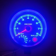 Tachometer 3 34 Inch 0-8000 Rpm With Shift Light Blue Led - Black Tachometer 3 34 Inch 0-8000 Rpm With Shift Light Blue Led - Black