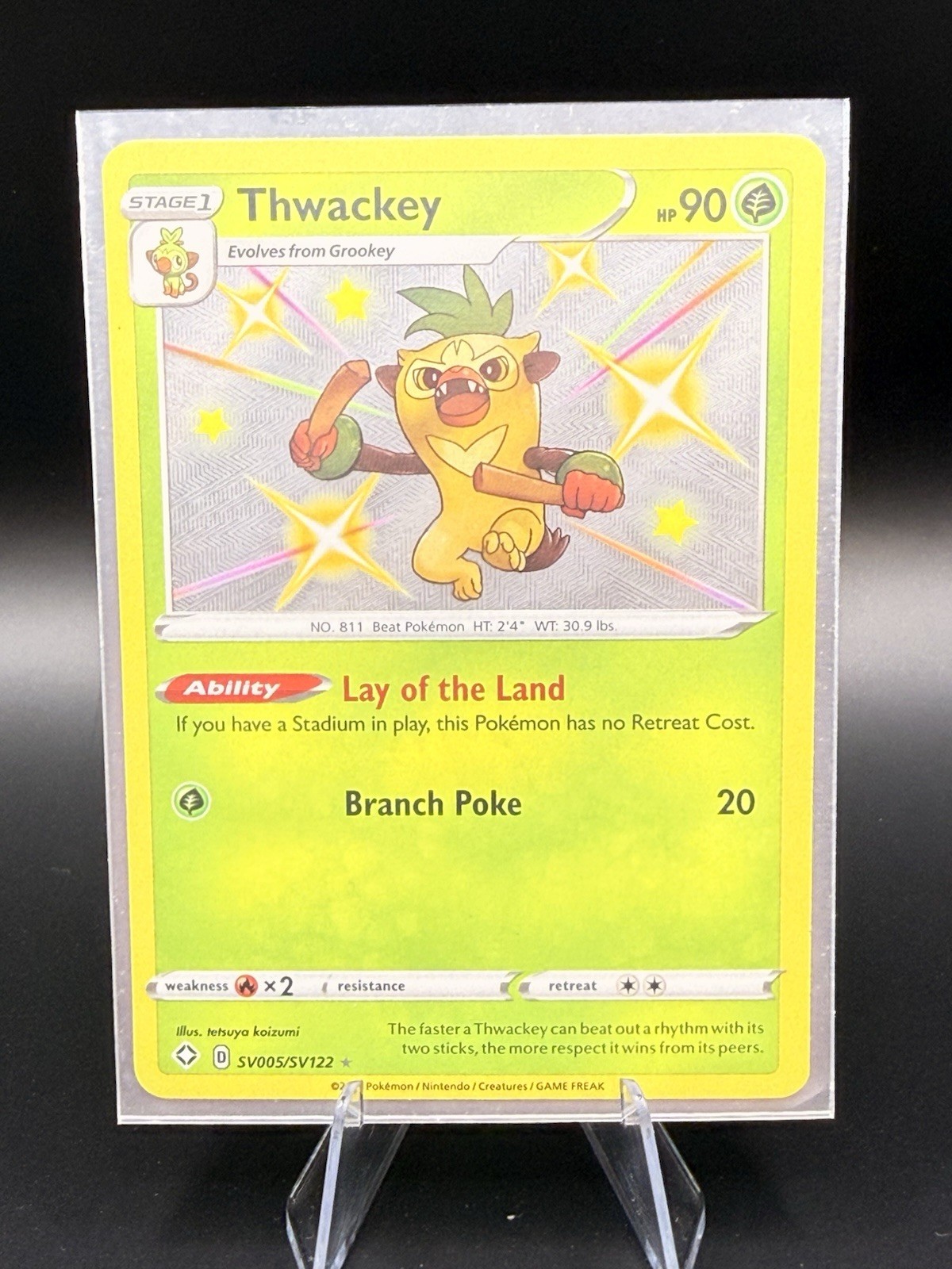Thwackey SV005/SV122 Shiny Vault Holo Pokémon 2021 Shining Fates - NM