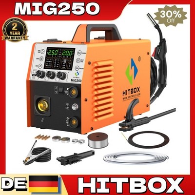  HITBOX MIG-250 Schweißgerät  in1 250A Alu MIG/Flux Core IGBT MMA TIG Inverter