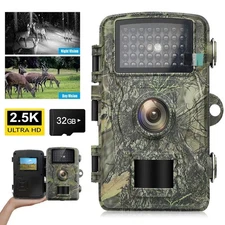 Hunting Game Trail Camera 1440P Wildlife Waterproof Cam Night Vision/32G TF Card