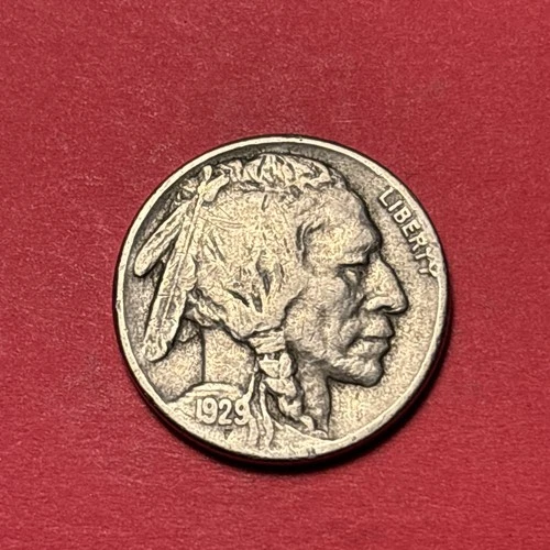 (1) Beautiful Vintage 1929-S Buffalo/Indian Head Nickel CHOICE F-FINE NICE DET.