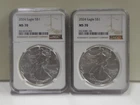 (2) 2024 US Silver Eagle $1 NGC MS70.