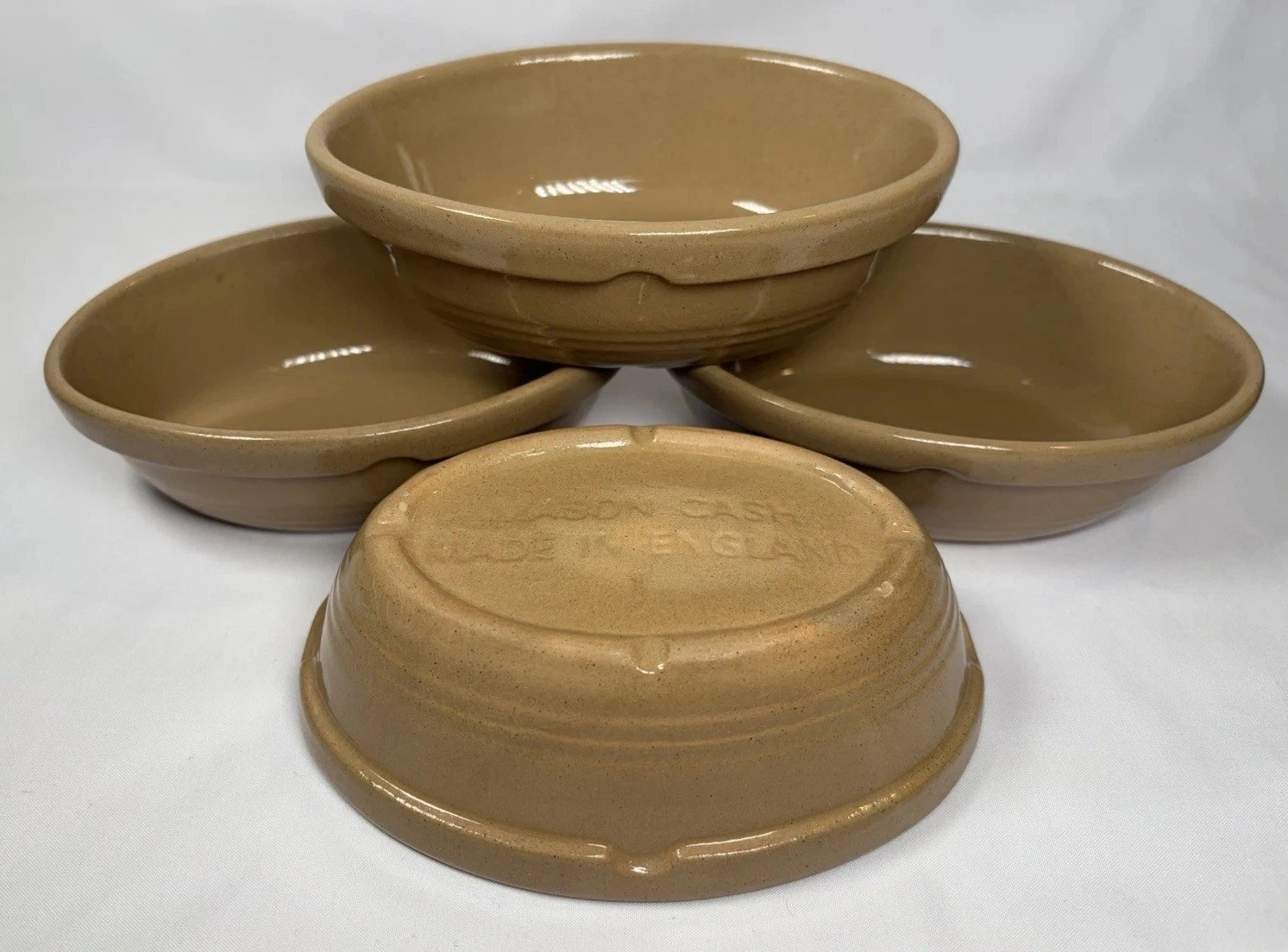 Lot Of 4 #1 Mason Cash Small Oval Earthenware Serving Pie Dishes 5.5×4x1.75”