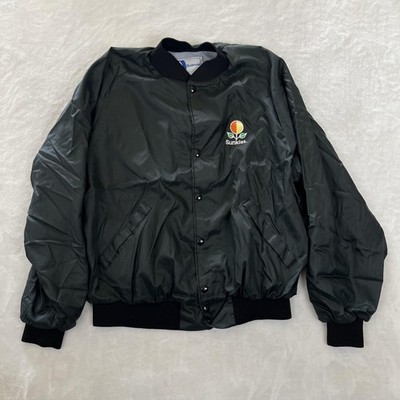 Vintage Sunkist Bomber Jacket Mens XL Fleece Lined USA Made Dunbrooke 90s