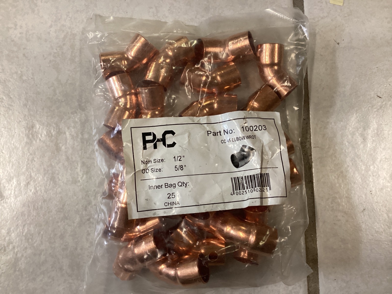 (lot of 25) 1/2" 45 degree Street Copper Elbow Fitting FREE SHIPPING