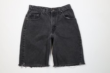 Vtg 90s Levis 560 Mens 32 Distressed Custom Cut Off Relaxed Fit Shorts Black USA