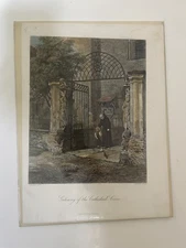 YES! Gateway of the Cathedral Coire Authentic 1879 Steel Engraving Appleton & Co