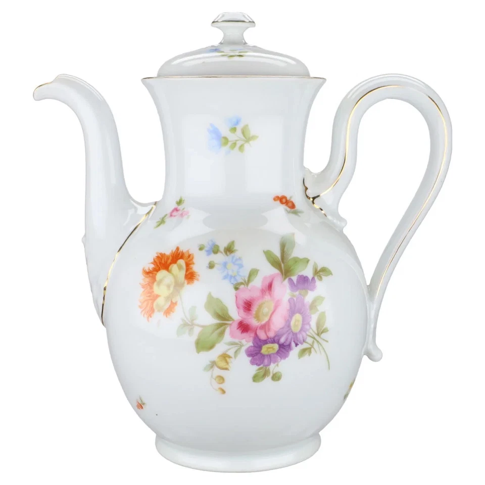 Rosenthal Balmoral Deutsche Blume bunt Kaffeekanne groß - Bild 1 von 2