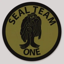4 Inch Non-Reflective United States Seal Team One Subdued Vinyl Sticker