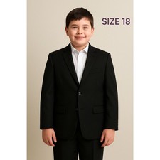 Van Heusen Flex Big Kid Boy's Blazer Suit Black Youth Jacket Size 18