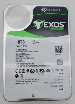 Seagate Exos X16 ST10000NM002G 10TB SAS 3.5" Enterprise HDD/100% health - Image 1 of 2