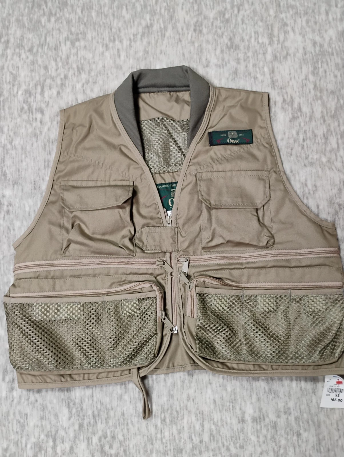 Vintage Orvis Vest Men Size XS Olive Fly Fishing Wading Utility Made In USA