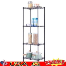 4-Tier Heavy Duty Metal Shelving Unit Adjustable Storage Rack Tool-Free Assembly