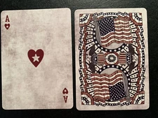swap/playing cards AMERICAN FLAG FACE Ace of Hearts  BICYCLE CARD  Old Glory