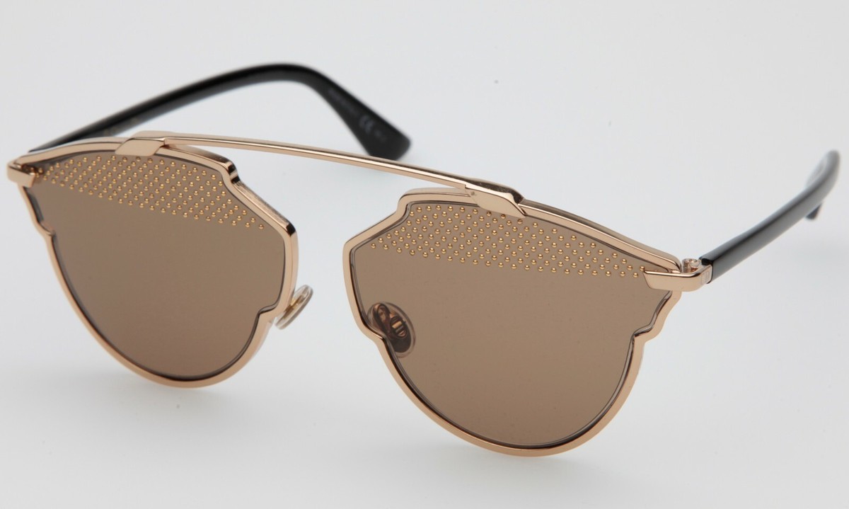 New Christian Dior DiorSoRealS RHL5V Gold Black Sunglasses Frame