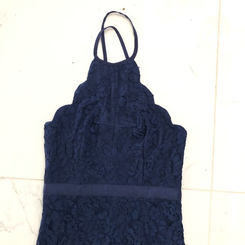 Lulus Zenith Navy Blue Lace Maxi Dress Size XS Formal Wedding Bridesmaid Prom - Picture 6 of 14