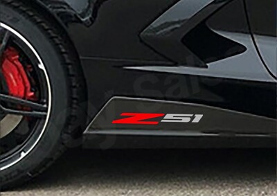 CUSTOMIZABLE PAIR 2020+ Corvette Stingray Z51 Racing Decal Sticker Set C8 C8R