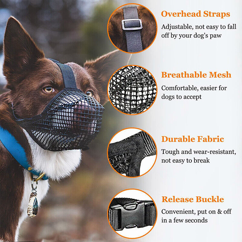 Dog Antilick Mouth Cover Breathable Muzzle Pet Mesh AntiBiting