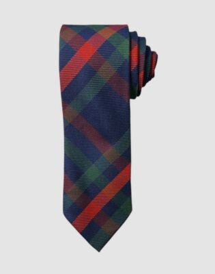 Tommy Hilfiger Men's Green Red Chicago Classic Plaid Tie Size 60 x 3