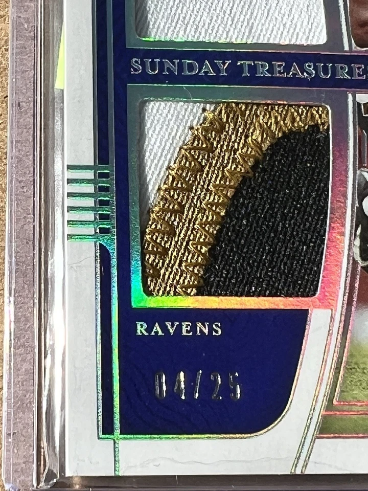 2021 FOTL J.K. Dobbins NT HOLO SILVER SUNDAY TREASURES DUAL PATCH 4/25 Ravens - Image 2 of 3